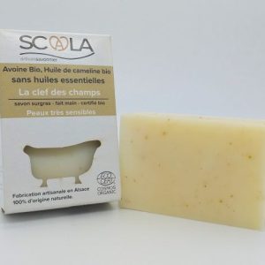 Pasckaging et savon surgras naturel La clef des Champs savonnerie Scala