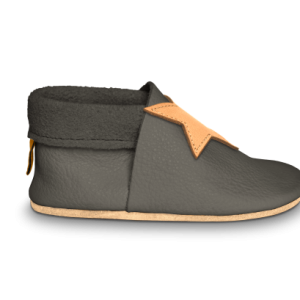 CHAUSSON CUIR MOTIF ETOILE SOUPLE ET BAREFOOT