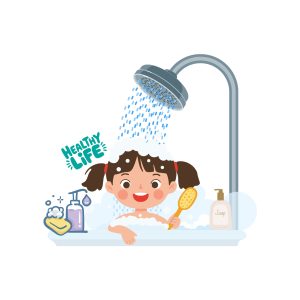 Image illustration hygiène saine pour bébés et enfants